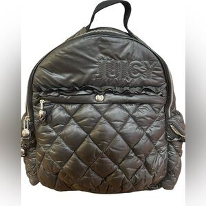 Vintage Y2K Juicy Couture Black Quilted Backpack